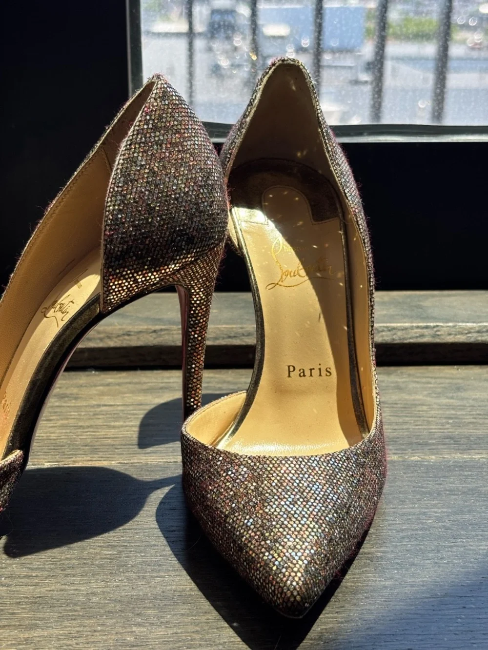 Christian Louboutin Iriza Glitter Pumps Size 38 Authentic